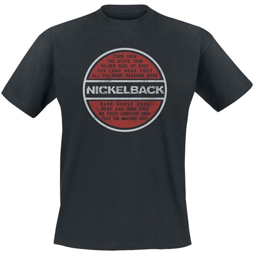 Czarny t-shirt męski Nickelback w stylu młodzieżowym 