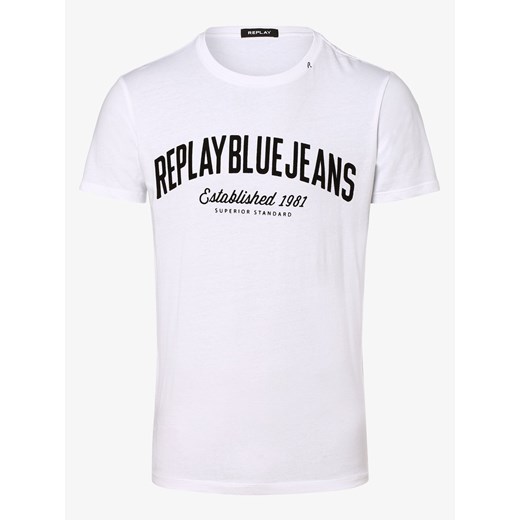 T-shirt męski Replay biały z krótkim rękawem 