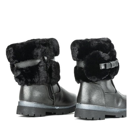 Czarne buty zimowe dziecięce Royalfashion.pl na zamek śniegowce 