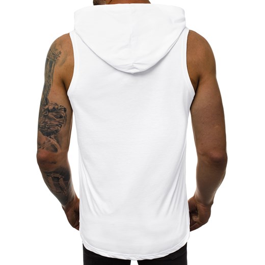 T-shirt męski biały Ozonee bez rękawów 