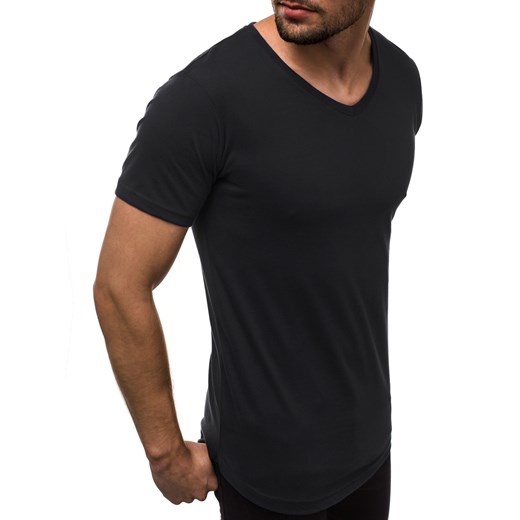 T-shirt męski Ozonee czarny z krótkim rękawem 