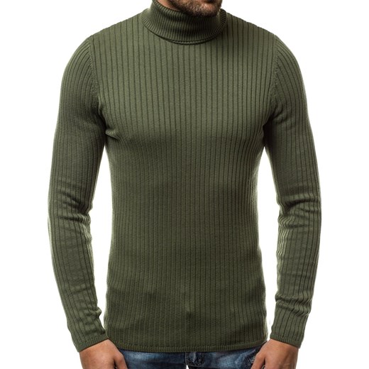 Sweter męski zielony Ozonee z bawełny 