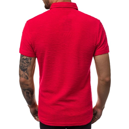 T-shirt męski czerwony Ozonee bawełniany 