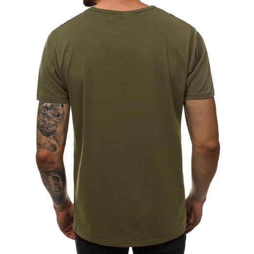 T-shirt męski Ozonee zielony z krótkim rękawem 