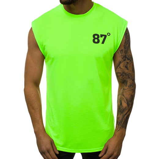 T-shirt męski Ozonee zielony bez rękawów 