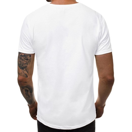 T-shirt męski Ozonee biały z krótkim rękawem 