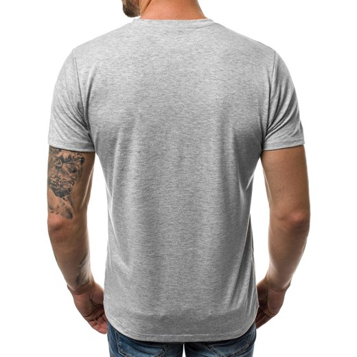 Ozonee t-shirt męski z krótkimi rękawami szary 
