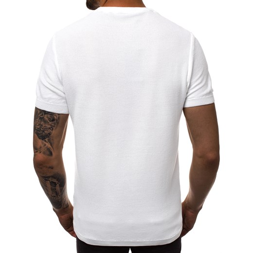 T-shirt męski Ozonee biały z bawełny 