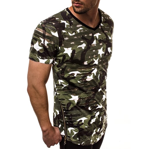 T-shirt męski Ozonee w wojskowym stylu 