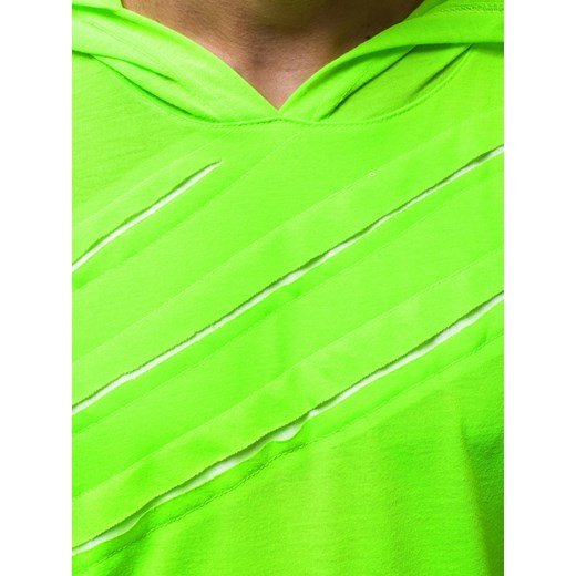 T-shirt męski zielony Ozonee bez wzorów z krótkimi rękawami 