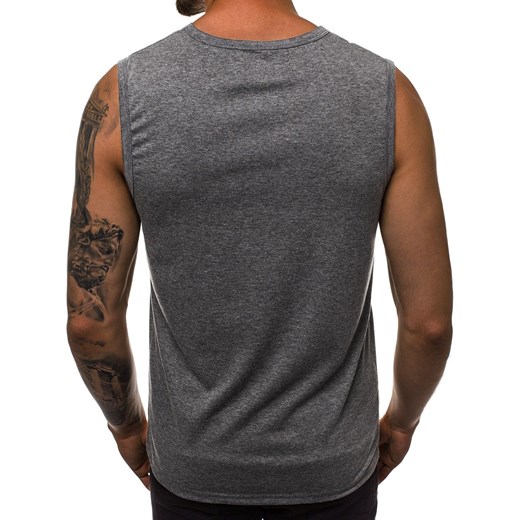 T-shirt męski Ozonee bez wzorów bez rękawów 