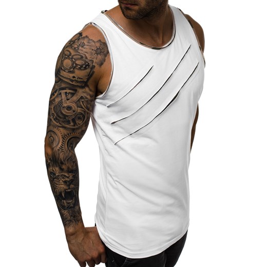 T-shirt męski Ozonee z bawełny młodzieżowy bez rękawów 