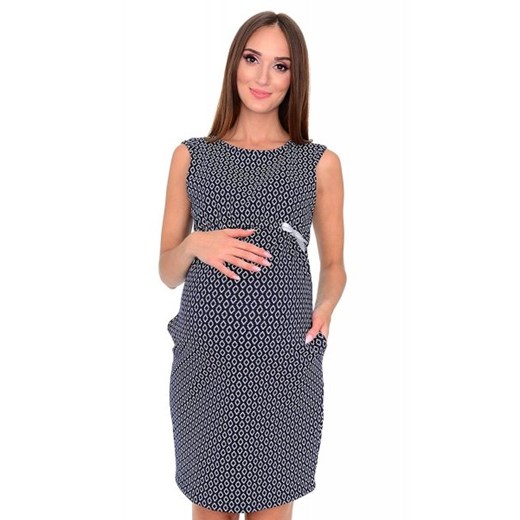 Sukienka ciążowa granatowa w abstrakcyjne wzory bawełniana 