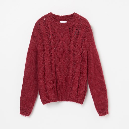 Reserved - Sweter z ozdobnym splotem - Fioletowy  Reserved 134 