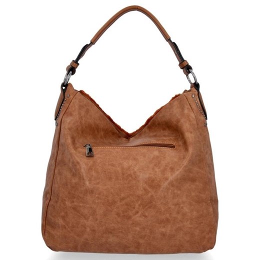Shopper bag Tommasini duża na ramię ze skóry ekologicznej bez dodatków matowa 