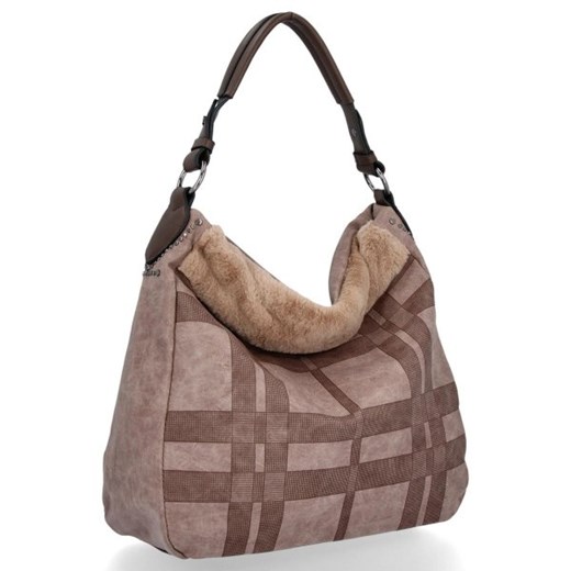 Shopper bag Tommasini matowa duża bez dodatków na ramię ze skóry ekologicznej 