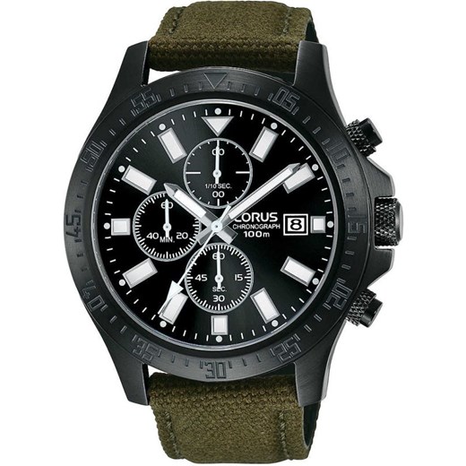 Lorus zegarek zielony analogowy 