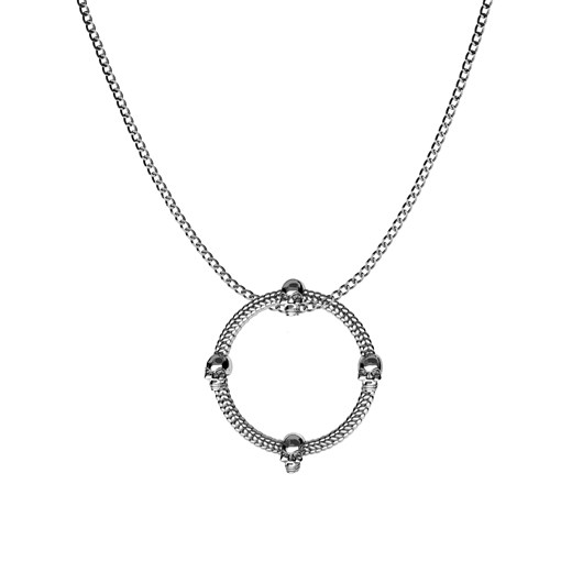 Srebrny naszyjnik okrąg, srebro 925 : Długość (cm) - 70, Kolor pokrycia srebra - Oksydą