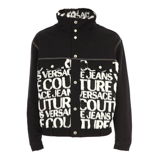 Versace Jeans Couture  Kurtka dla Mężczyzn Na Wyprzedaży w Dziale Outlet, czarny, Bawełna, 2019, S XL
