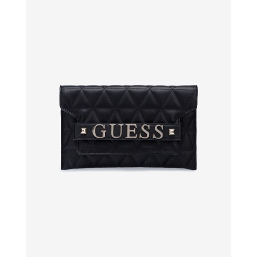 Czarna kopertówka Guess elegancka z aplikacjami pikowana 