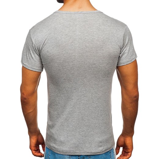 T-shirt męski bez nadruku szary Denley NB003 Denley  XL okazja  