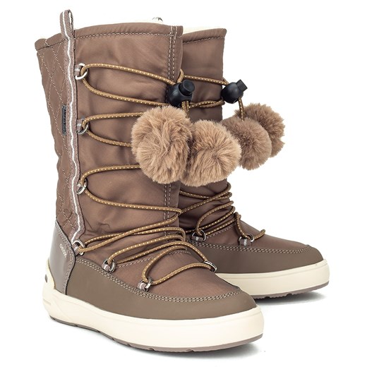 Buty zimowe dziecięce Geox sznurowane śniegowce z wełny 