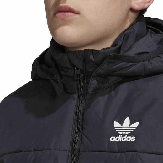 Kurtka chłopięca Adidas bez wzorów granatowa poliestrowa 
