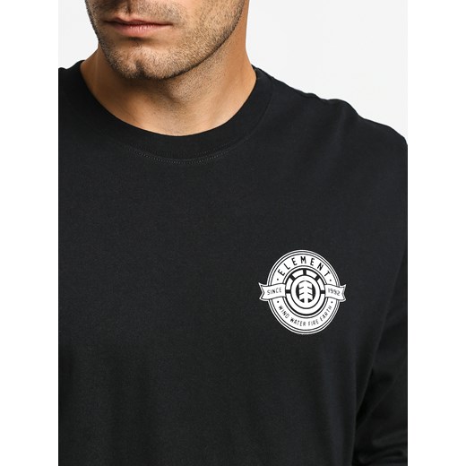 T-shirt męski Element czarny casualowy bez wzorów z długimi rękawami 