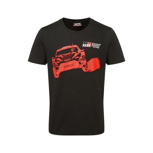 T-shirt męski Toyota Gazoo Racing z krótkim rękawem czarny z bawełny 