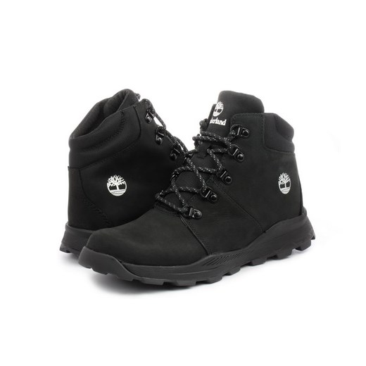 Timberland buty zimowe dziecięce czarne trapery bez wzorów 