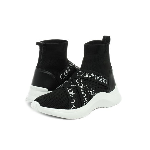 Sneakersy damskie Calvin Klein Black Label czarne na platformie z tworzywa sztucznego bez zapięcia sportowe 