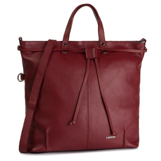 Shopper bag czerwona Lasocki mieszcząca a5 bez dodatków 