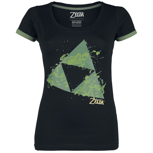 The Legend Of Zelda - Triforce - Splatter - T-Shirt - czarny/zielony   XL 