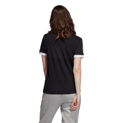 Bluzka damska czarna Adidas z okrągłym dekoltem z krótkim rękawem 