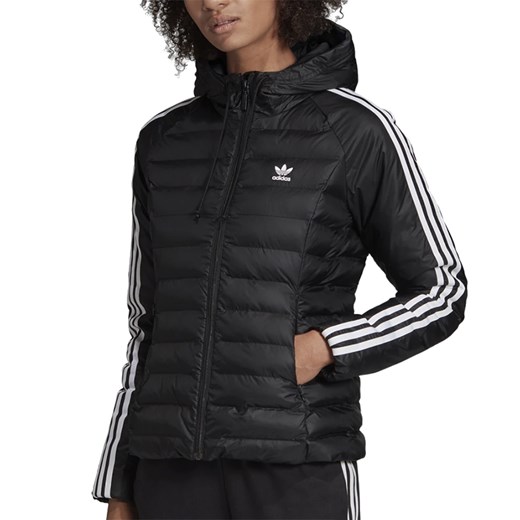 Kurtka damska Adidas krótka z aplikacjami  sportowa czarna jesienna 
