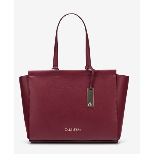 Calvin Klein shopper bag czerwona matowa na ramię mieszcząca a8 elegancka 