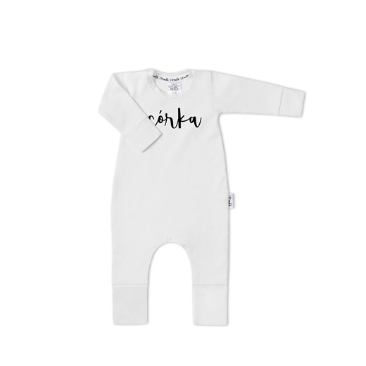 Odzież dla niemowląt biała z napisami dziewczęca 