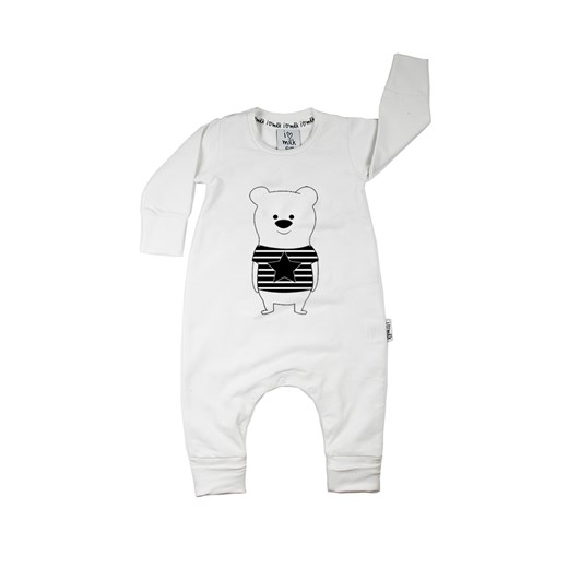 Odzież dla niemowląt biała w nadruki unisex wiosenna 