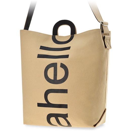 Shopper bag duża młodzieżowa z nadrukiem bez dodatków na ramię 