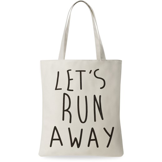 Młodzieżowa torba na zakupy bawełniany shopperbag różne wzory - beżowy lets run away