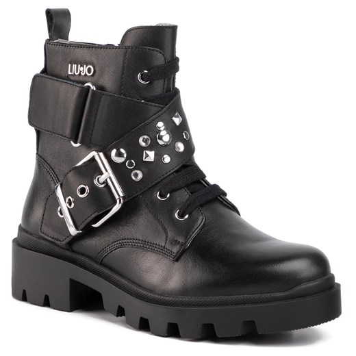 Buty zimowe dziecięce czarne Liu jo sznurowane trzewiki bez wzorów 