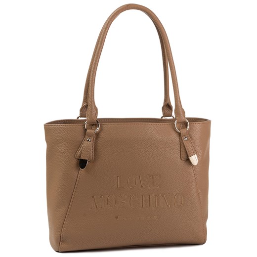 Shopper bag Love Moschino brązowa bez dodatków 