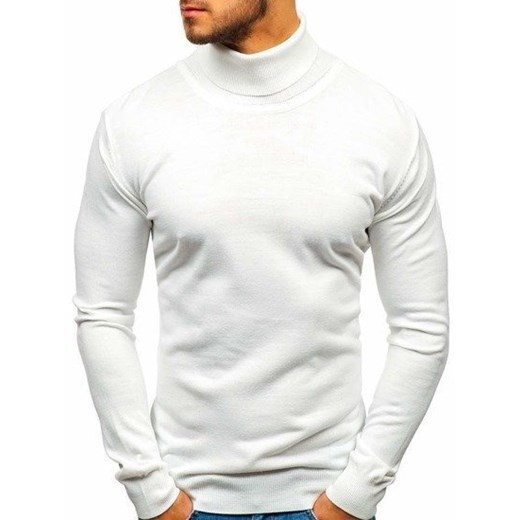 Biały sweter męski Denley jeansowy 