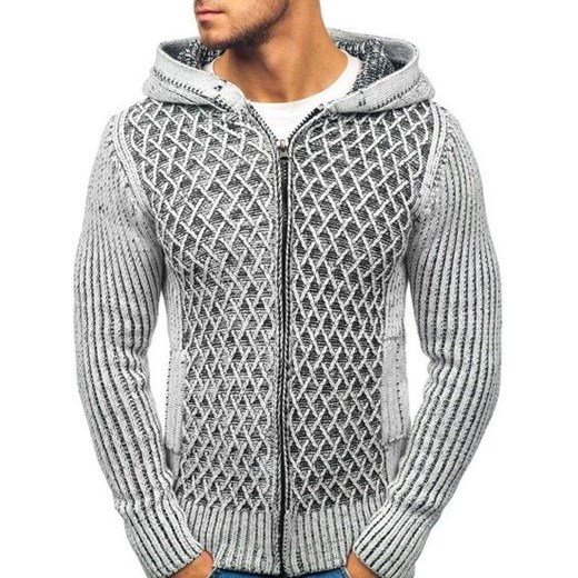 Sweter męski Denley szary casual bez wzorów z poliakrylu 
