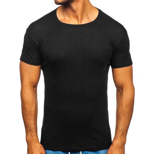 T-shirt męski czarny Denley na wiosnę z krótkim rękawem 