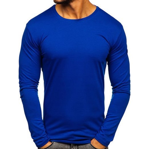 T-shirt męski Denley niebieski z długim rękawem 