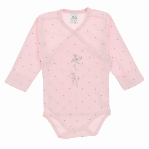 Body niemowlęce BETI różowe w gwiazdki z wiatrakiem  NewYorkStyle  Sofija 68 NYS