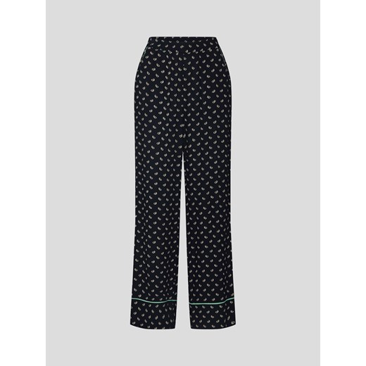 Spodnie damskie Edited w abstrakcyjne wzory czarne jesienne 