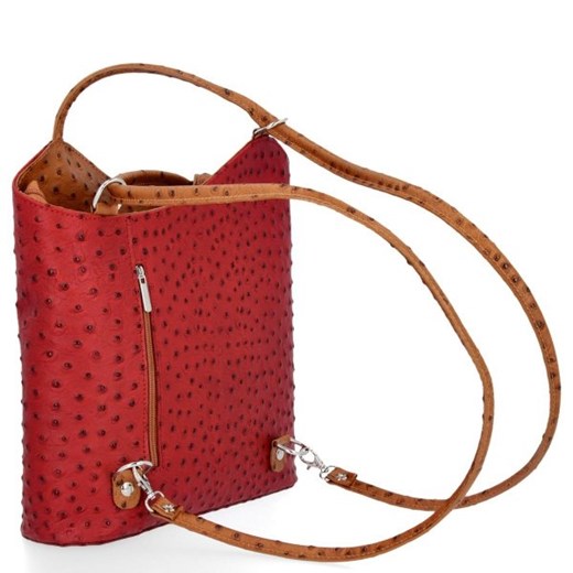 Shopper bag czerwona Genuine Leather 