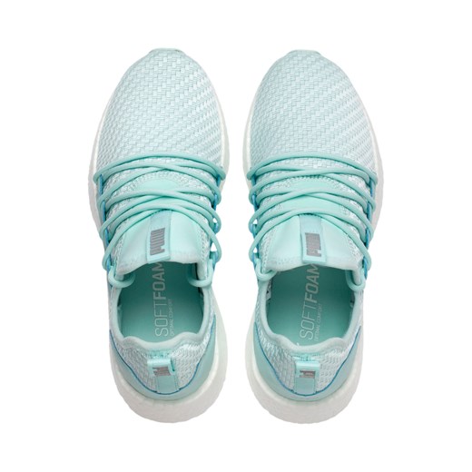 Buty sportowe damskie niebieskie Puma dla biegaczy młodzieżowe sznurowane bez wzorów 